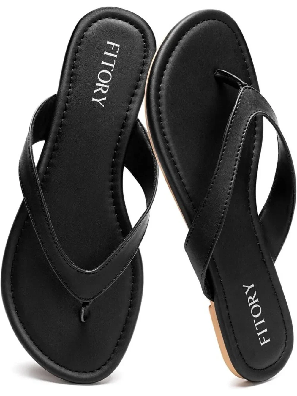 Women's Black Casual Flip Flops Comfortable Thong Walking Slide Summer Beach